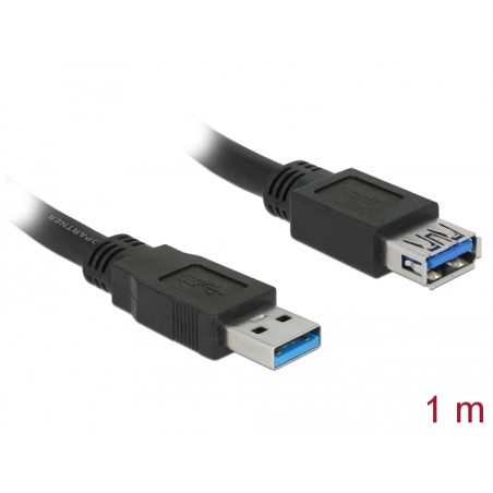 Delock USB 5 Gbps Verlängerungskabel Typ-A Stecker zu Buchse 1 m schwarz