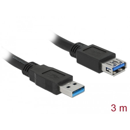 Delock USB 5 Gbps Verlängerungskabel Typ-A Stecker zu Buchse 3 m schwarz