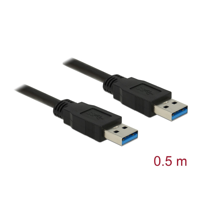 Delock USB 5 Gbps Kabel Typ-A Stecker zu Typ-A Stecker 0,5 m schwarz