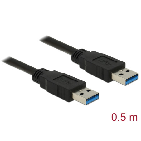 Delock USB 5 Gbps Kabel Typ-A Stecker zu Typ-A Stecker 0,5 m schwarz