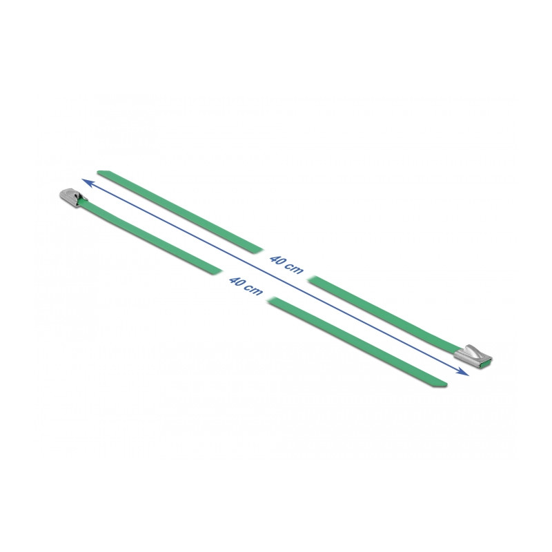 Delock Edelstahlkabelbinder L 400 x B 4,6 mm grün 10 Stück