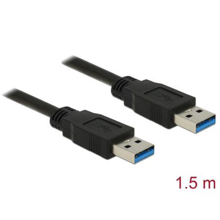 Delock USB 5 Gbps Kabel Typ-A Stecker zu Typ-A Stecker 1,5 m schwarz