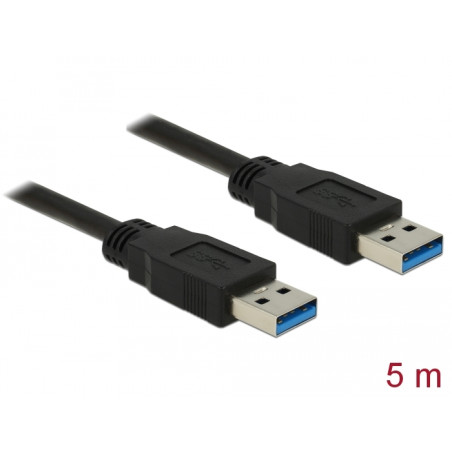 Delock USB 5 Gbps Kabel Typ-A Stecker zu Typ-A Stecker 5 m schwarz