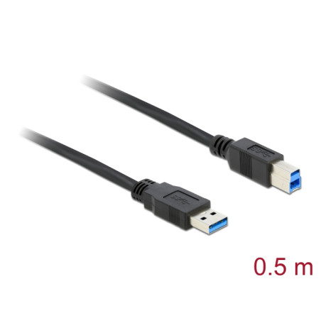 Delock USB 5 Gbps Kabel Typ-A Stecker zu Typ-B Stecker 0,5 m schwarz