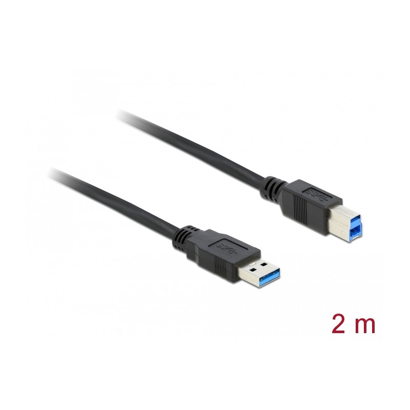 Delock USB 5 Gbps Kabel Typ-A Stecker zu Typ-B Stecker 2 m schwarz