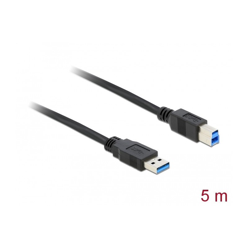 Delock USB 5 Gbps Kabel Typ-A Stecker zu Typ-B Stecker 5 m schwarz