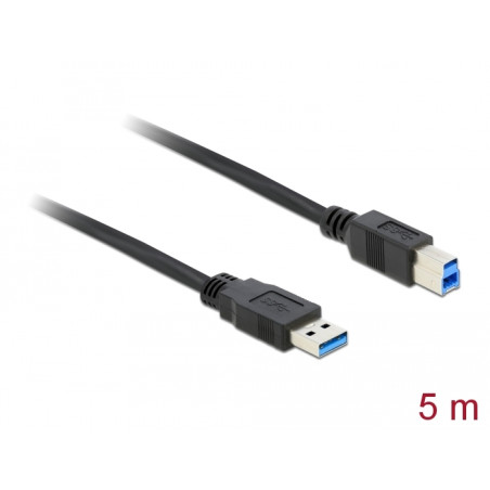 Delock USB 5 Gbps Kabel Typ-A Stecker zu Typ-B Stecker 5 m schwarz