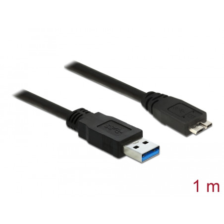 Delock USB 5 Gbps Kabel Typ-A Stecker zu Typ Micro-B Stecker 1 m schwarz