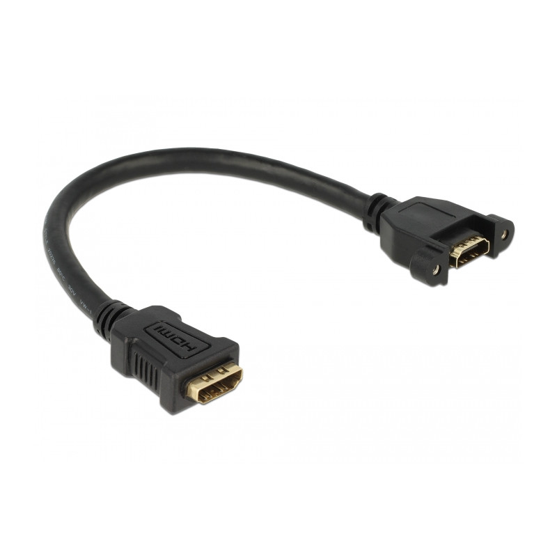 Delock Kabel HDMI-A Buchse - HDMI-A Buchse zum Einbau 4K 30 Hz 0,25 m