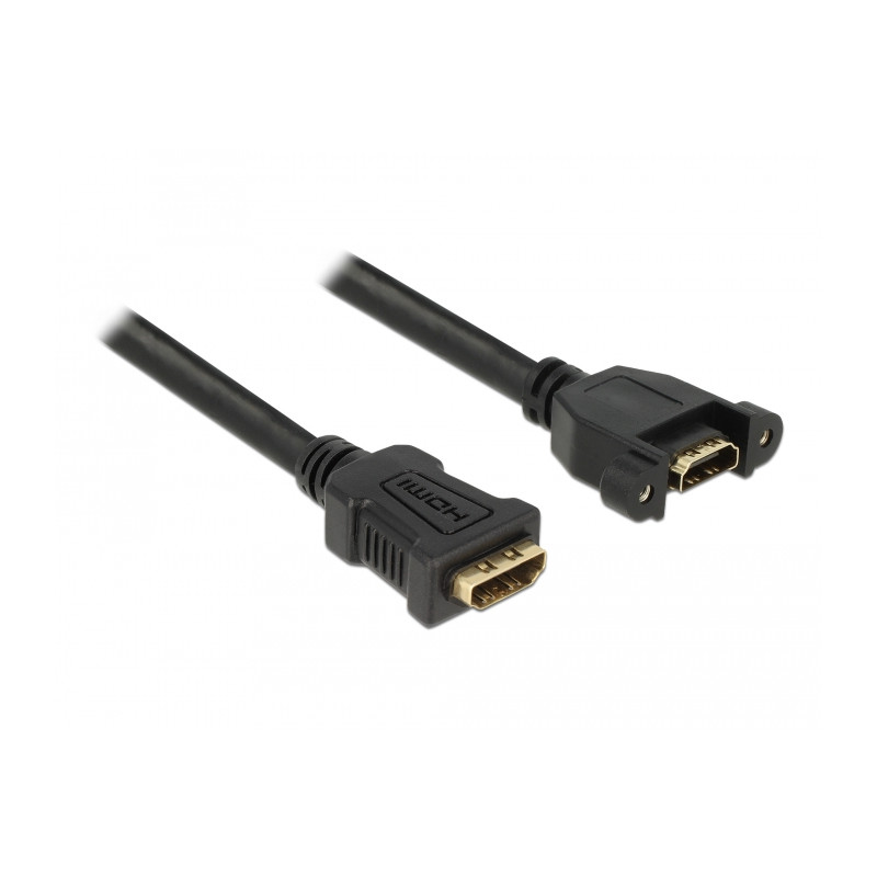 Delock Kabel HDMI-A Buchse - HDMI-A Buchse zum Einbau 4K 30 Hz 0,25 m