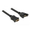 Delock Kabel HDMI-A Buchse - HDMI-A Buchse zum Einbau 4K 30 Hz 0,25 m