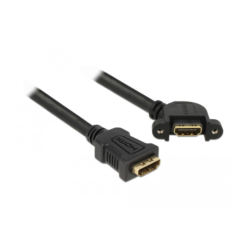 Delock Kabel HDMI A Buchse - HDMI A Buchse zum Einbau 110° gewinkelt 25 cm