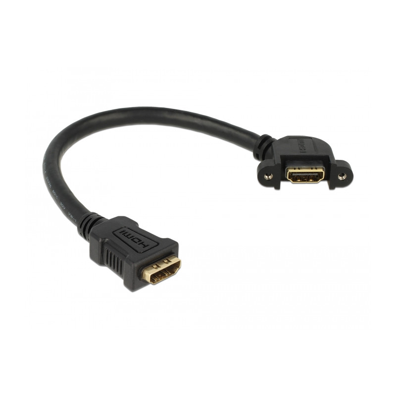 Delock Kabel HDMI A Buchse - HDMI A Buchse zum Einbau 110° gewinkelt 25 cm