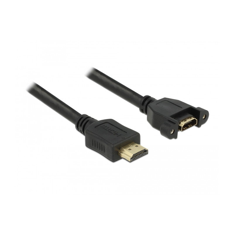 Delock Kabel HDMI-A Stecker - HDMI-A Buchse zum Einbau 4K 30 Hz 1 m