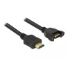 Delock Kabel HDMI-A Stecker - HDMI-A Buchse zum Einbau 4K 30 Hz 1 m