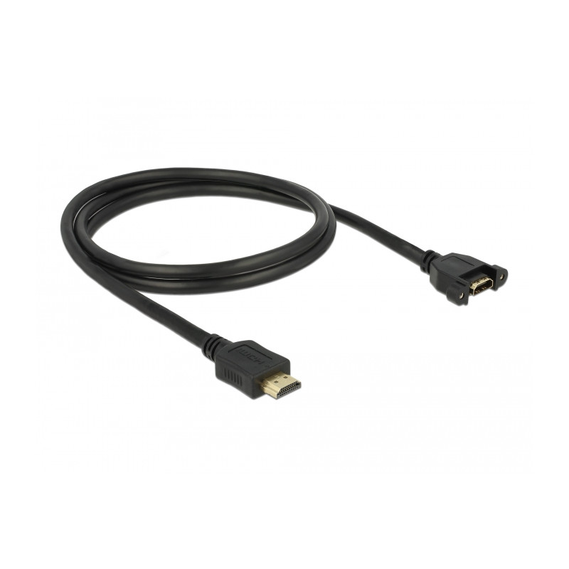 Delock Kabel HDMI-A Stecker - HDMI-A Buchse zum Einbau 4K 30 Hz 1 m