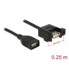 Delock Kabel USB 2.0 Typ-A Buchse - USB 2.0 Typ-A Buchse zum Einbau 0,25 m