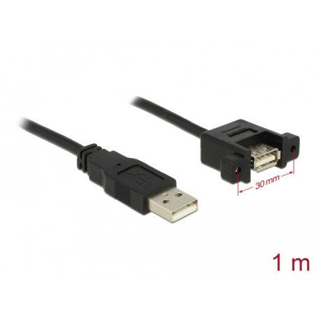 Delock Kabel USB 2.0 Typ-A Stecker - USB 2.0 Typ-A Buchse zum Einbau 1 m