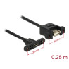 Delock Kabel USB 2.0 Micro-B Buchse zum Einbau - USB 2.0 Typ-A Buchse zum Einbau 25 cm