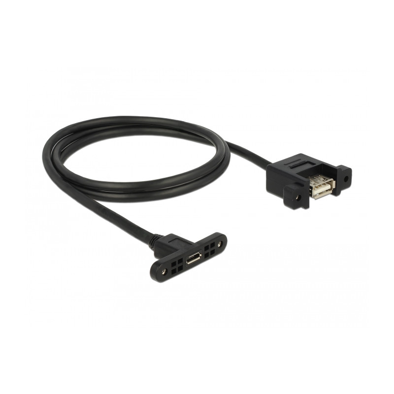 Delock Kabel USB 2.0 Micro-B Buchse zum Einbau - USB 2.0 Typ-A Buchse zum Einbau 1 m