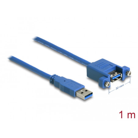 Delock USB 5 Gbps Kabel Typ-A Stecker zu USB 5 Gbps Typ-A Buchse zum Einbau 1 m