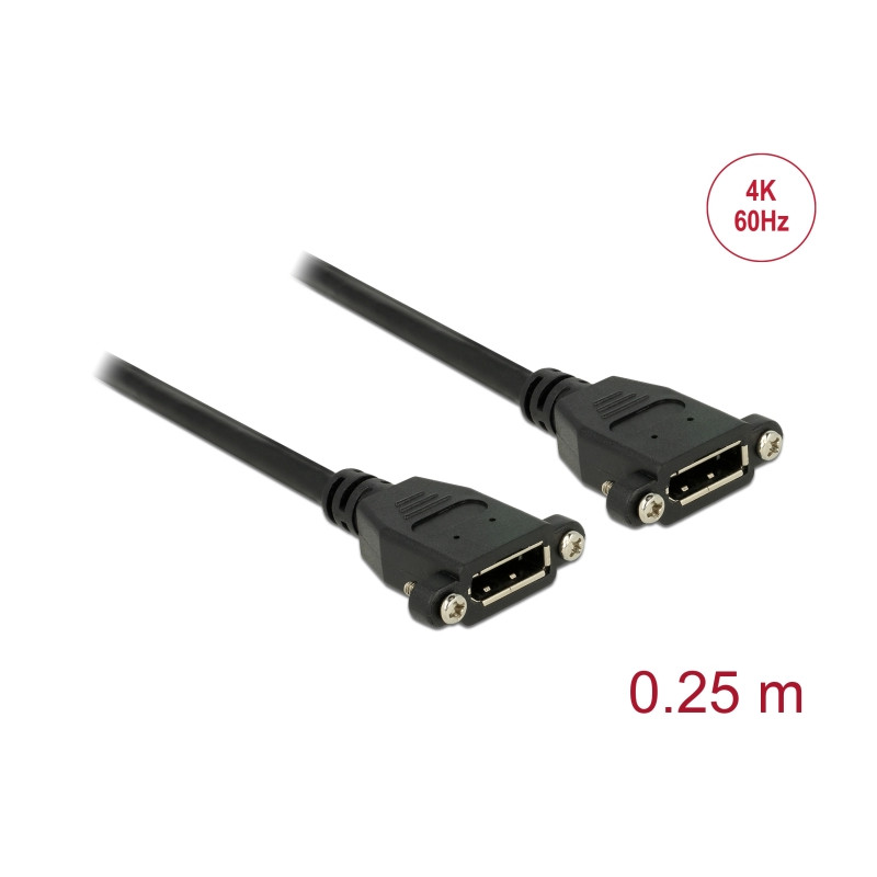 Delock Kabel DisplayPort 1.2 Buchse - DisplayPort Buchse zum Einbau 4K 60 Hz 0,25 m