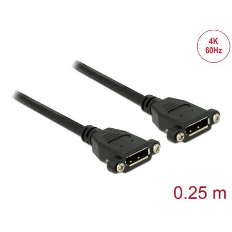 Delock Kabel DisplayPort 1.2 Buchse - DisplayPort Buchse zum Einbau 4K 60 Hz 0,25 m
