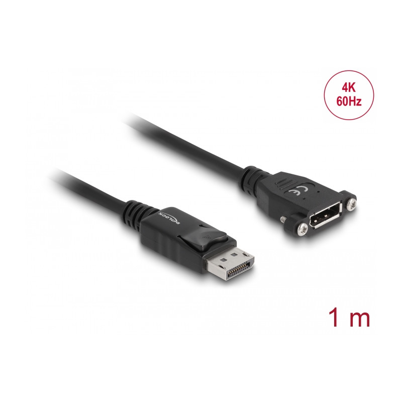 Delock Kabel DisplayPort 1.2 Stecker - DisplayPort Buchse zum Einbau 4K 60 Hz 1 m