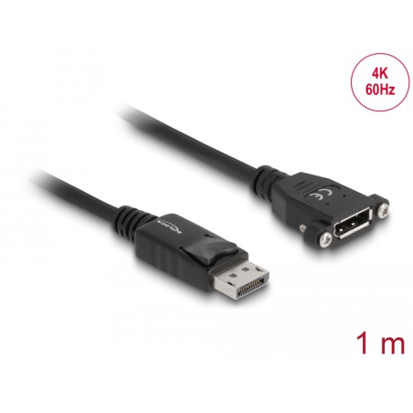 Delock Kabel DisplayPort 1.2 Stecker - DisplayPort Buchse zum Einbau 4K 60 Hz 1 m