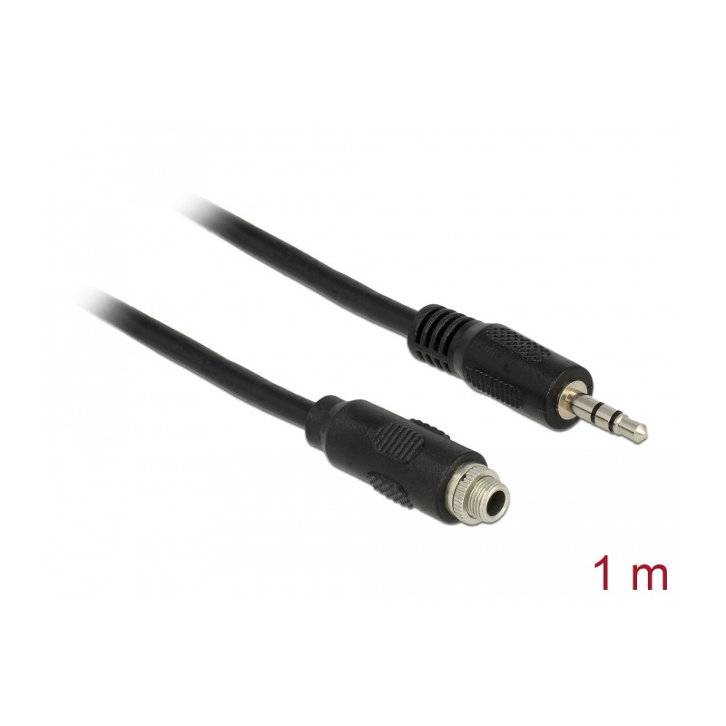Delock Kabel Audio Klinke 3,5 mm Buchse zum Einbau - Audio Klinke 3,5 mm Stecker 3 Pin 100 cm