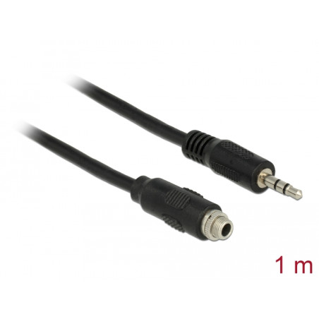 Delock Kabel Audio Klinke 3,5 mm Buchse zum Einbau - Audio Klinke 3,5 mm Stecker 3 Pin 100 cm