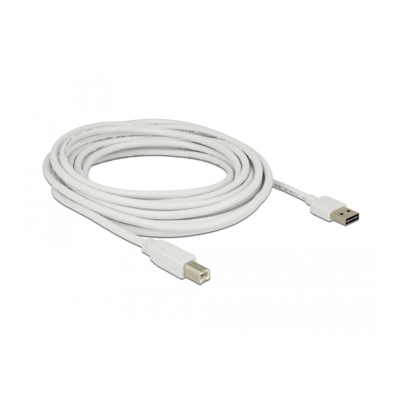 Delock Kabel EASY-USB 2.0 Typ-A Stecker - USB 2.0 Typ-B Stecker 5 m weiß