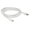 Delock Kabel EASY-USB 2.0 Typ-A Stecker - USB 2.0 Typ Mini-B Stecker 3 m weiß