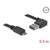 Delock Kabel EASY-USB 2.0 Typ-A Stecker gewinkelt links / rechts - USB 2.0 Typ Micro-B Stecker 0,5 m