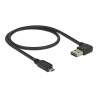 Delock Kabel EASY-USB 2.0 Typ-A Stecker gewinkelt links / rechts - EASY-USB 2.0 Typ Micro-B Stecker schwarz 0,5 m