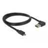 Delock Kabel EASY-USB 2.0 Typ-A Stecker gewinkelt links / rechts - EASY-USB 2.0 Typ Micro-B Stecker schwarz 1 m