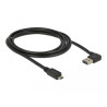 Delock Kabel EASY-USB 2.0 Typ-A Stecker gewinkelt links / rechts - EASY-USB 2.0 Typ Micro-B Stecker schwarz 2 m