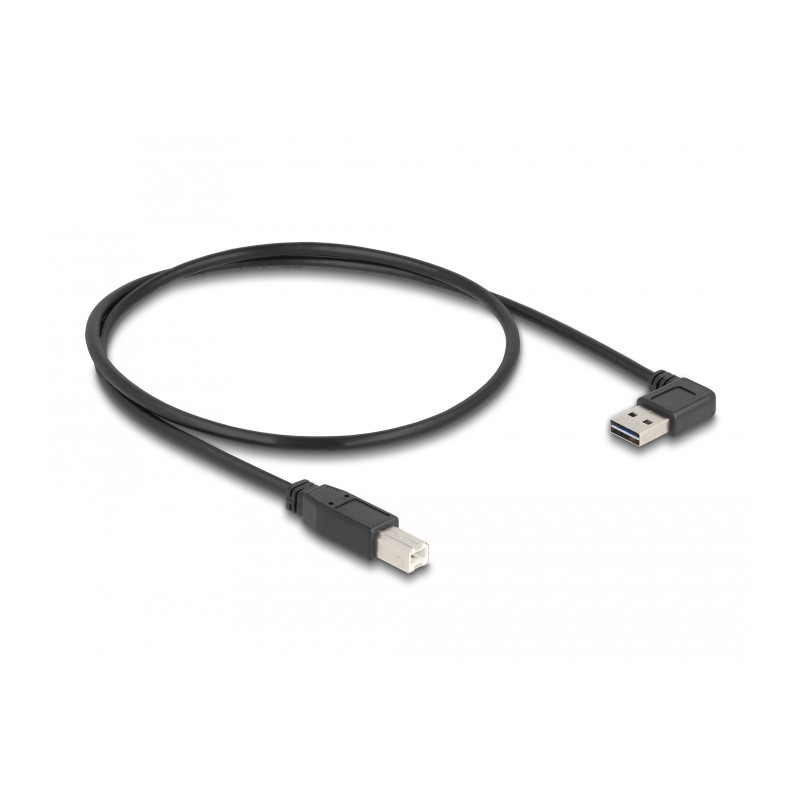 Delock Kabel EASY-USB 2.0 Typ-A Stecker gewinkelt links / rechts - USB 2.0 Typ-B Stecker 0,5 m