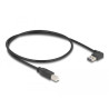 Delock Kabel EASY-USB 2.0 Typ-A Stecker gewinkelt links / rechts - USB 2.0 Typ-B Stecker 0,5 m