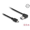 Delock Kabel EASY-USB 2.0 Typ-A Stecker gewinkelt links / rechts - USB 2.0 Typ Mini-B Stecker 0,5 m