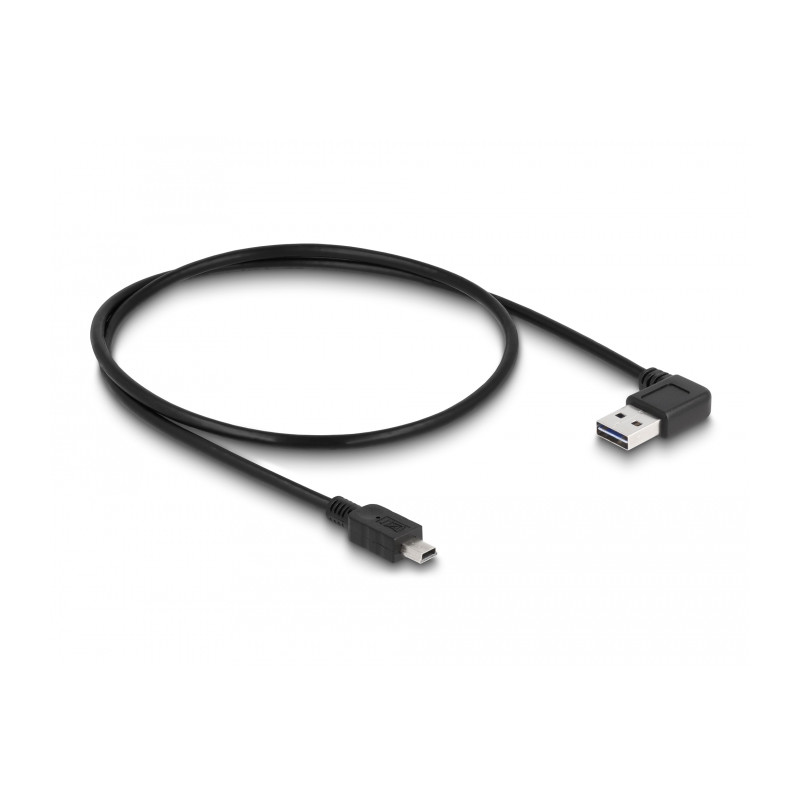 Delock Kabel EASY-USB 2.0 Typ-A Stecker gewinkelt links / rechts - USB 2.0 Typ Mini-B Stecker 0,5 m