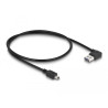 Delock Kabel EASY-USB 2.0 Typ-A Stecker gewinkelt links / rechts - USB 2.0 Typ Mini-B Stecker 0,5 m
