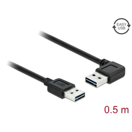 Delock Kabel EASY-USB 2.0 Typ-A Stecker - EASY-USB 2.0 Typ-A Stecker gewinkelt links / rechts 0,5 m