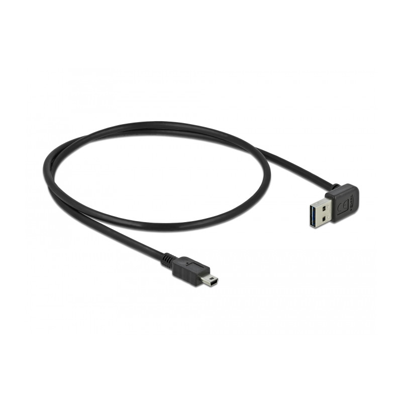 Delock Kabel EASY-USB 2.0 Typ-A Stecker gewinkelt oben / unten - USB 2.0 Typ Mini-B Stecker 0,5 m