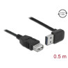 Delock Verlängerungskabel EASY-USB 2.0 Typ-A Stecker gewinkelt oben / unten - USB 2.0 Typ-A Buchse schwarz 0,5 m