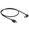 Delock Verlängerungskabel EASY-USB 2.0 Typ-A Stecker gewinkelt oben / unten - USB 2.0 Typ-A Buchse schwarz 0,5 m