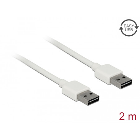 Delock Kabel EASY-USB 2.0 Typ-A Stecker - EASY-USB 2.0 Typ-A Stecker 2 m weiß