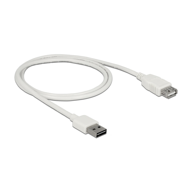 Delock Verlängerungskabel EASY-USB 2.0 Typ-A Stecker - USB 2.0 Typ-A Buchse weiß 1 m