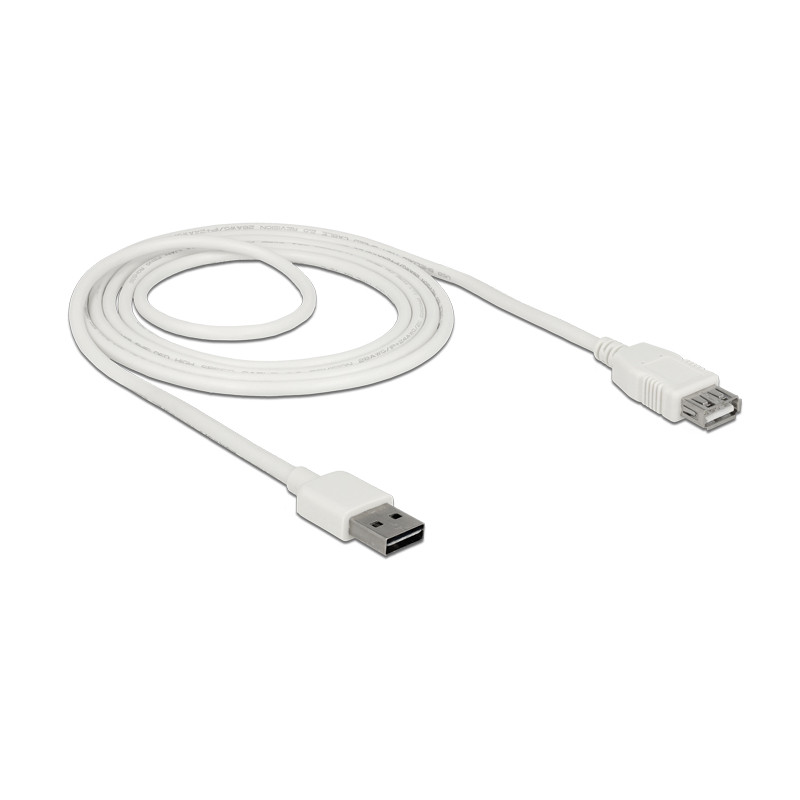 Delock Verlängerungskabel EASY-USB 2.0 Typ-A Stecker - USB 2.0 Typ-A Buchse weiß 2 m