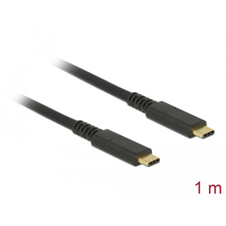 Delock USB 10 Gbps Kabel USB Type-C™ Stecker zu Stecker PD 3.0 60 W E-Marker 1 m koaxial